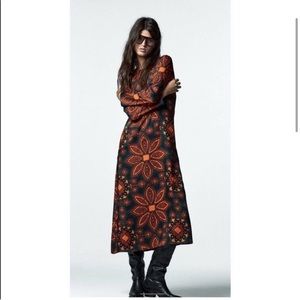 Zara Printed Midi Dress